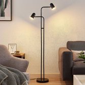 Lindby - vloerlamp - 2 lichts - staal - H: 160 cm - E14 - mat