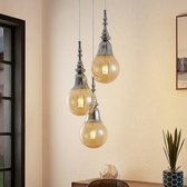 Lucande - hanglamp - 3 lichts - ijzer - E27 - chroom