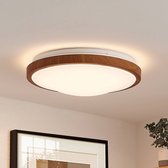 Lindby - LED plafondlamp - 1licht - ijzer, aluminium, kunststof - H: 9.7 cm - licht hout, wit - Inclusief lichtbron