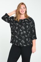 Paprika Dames T-shirt in crincletricot met een dierenprint - T-shirt - Maat 44