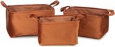 SIIDDS - Billie mand set van 3 - terracotta - fluweel - velvet - opbergmanden - opbergen - opbergers - babykamer - kinderkamer - slaapkamer - interieur - woonaccessoires - collecti