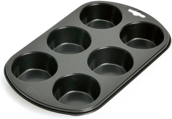Kaiser Muffinbakvorm - 1 stuk - Bakvormen voor 6 grote muffins - Zwart
