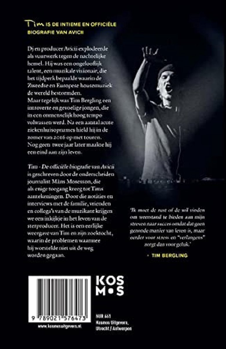 Tim - De officiële biografie van Avicii - back cover