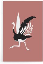 Walljar - Ostrich Tropical - Dieren poster