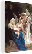 Canvas Schilderij Lied van de engelen - schilderij van William-Adolphe Bouguereau - 80x120 cm - Wanddecoratie