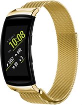 Milanees Smartwatch bandje - Geschikt voor Samsung Gear Fit 2 / Gear Fit 2 Pro Milanese band - goud - Strap-it Horlogeband / Polsband / Armband