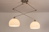 Lumidora Hanglamp 31122 - 2 Lichts - E27 - Wit - Staalgrijs - Kunststof
