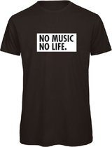 T-shirt Zwart - no music no life - soBAD.