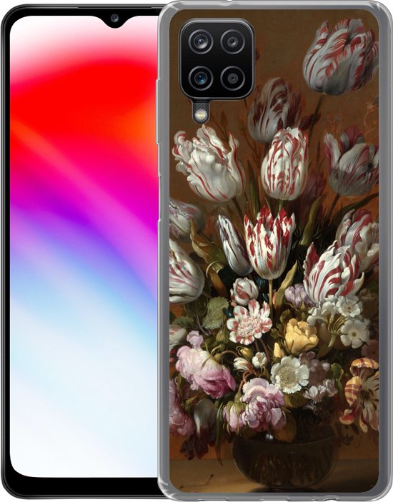 Coque Samsung Galaxy A12 - Nature morte aux fleurs - Peinture de Hans Bollongier - Siliconen - Noël - Cadeaux - Cadeaux chaussures