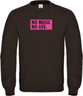 Sweater Zwart - no music no life - soBAD.