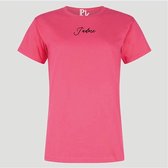 T-SHIRT BLACK VELVET JADORE HOT PINK (L)