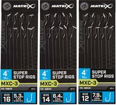 Matrix Onderlijn MXC-3 Super Stop Rigs 4” (10cm) Eyed - Barbless - Maat : Haak 16