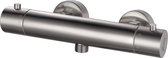 Bally Rio Douchekraan Thermostatisch 12cm Hartafstand 2 Greeps Geborsteld Staal