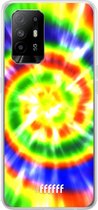 6F hoesje - geschikt voor OPPO A94 5G -  Transparant TPU Case - Hippie Tie Dye #ffffff