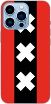 6F hoesje - geschikt voor iPhone 13 Pro - Transparant TPU Case - Amsterdamse vlag #ffffff