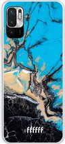 6F hoesje - geschikt voor Xiaomi Redmi Note 10 5G -  Transparant TPU Case - Blue meets Dark Marble #ffffff