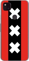 6F hoesje - geschikt voor Google Pixel 4a 5G -  Transparant TPU Case - Amsterdamse vlag #ffffff