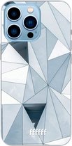 6F hoesje - geschikt voor iPhone 13 Pro Max - Transparant TPU Case - Mirrored Polygon #ffffff