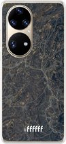 6F hoesje - geschikt voor Huawei P50 Pro -  Transparant TPU Case - Golden Glitter Marble #ffffff