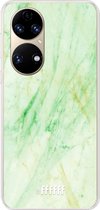 6F hoesje - geschikt voor Huawei P50 -  Transparant TPU Case - Pistachio Marble #ffffff