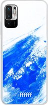 6F hoesje - geschikt voor Xiaomi Redmi Note 10 5G -  Transparant TPU Case - Blue Brush Stroke #ffffff