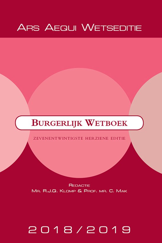 Ars Aequi Wetseditie  -   Burgerlijk Wetboek 2018/2019 - cover