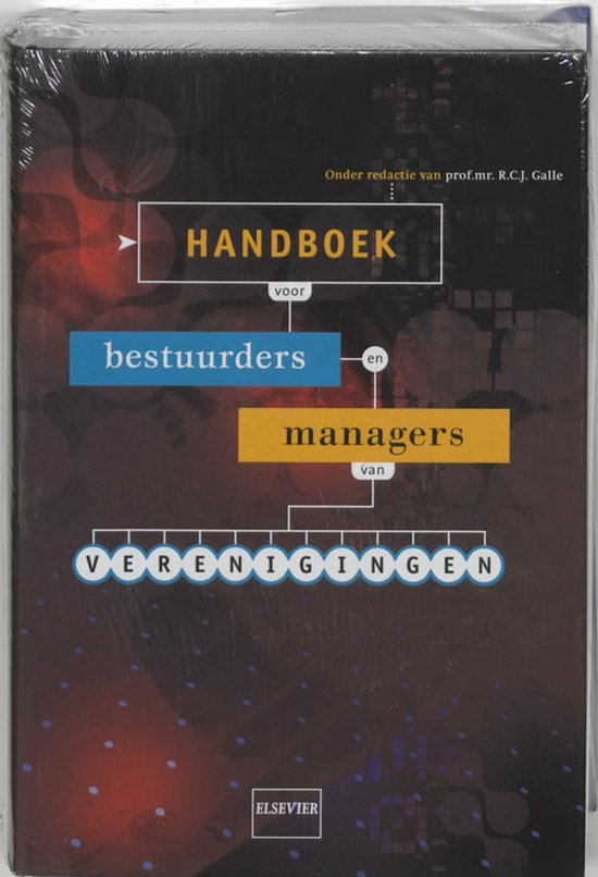 Boek "Handboek voor bestuurders en managers van verenigingen", met Elsevier logo.
