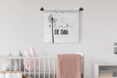 Wandkleed - Wanddoek - Pluk de dag - Carpe diem - Spreuken - Quotes - 60x60 cm - Wandtapijt