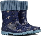 *gevoerd* regenlaarsjes navy met vliegtuigjes-36
