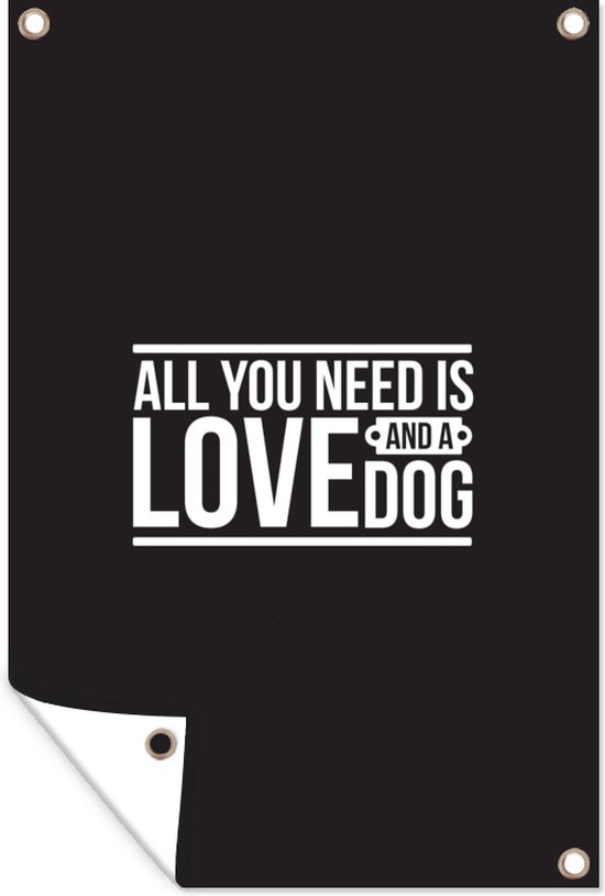 Cadre Photo LED Avec Message 'Amour Et Un Chien' - Autoportant - Noir - Neuf