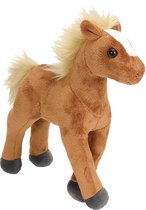 Pluche knuffel paard bruin 20 cm - Paarden speelgoed dieren