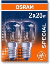 Osram Koelkast/Afzuigkap Gloeilamp E14 - 25W - Warm Wit Licht - Dimbaar - 2 stuks