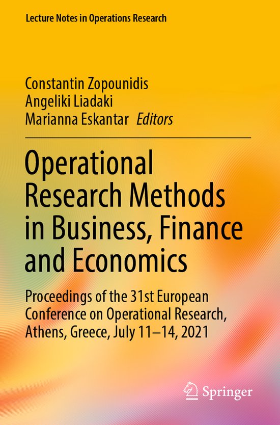 Operational Research Methods in Business, Finance and Econom ... - cover