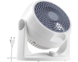 Tafelventilator stille krachtige draagbare 23m² 12m reikwijdte Verticaal kantelen Slaapkamer - PCF-HD18N - Wit Tafelventilator