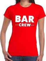 Bar Crew / personeel tekst t-shirt rood dames L