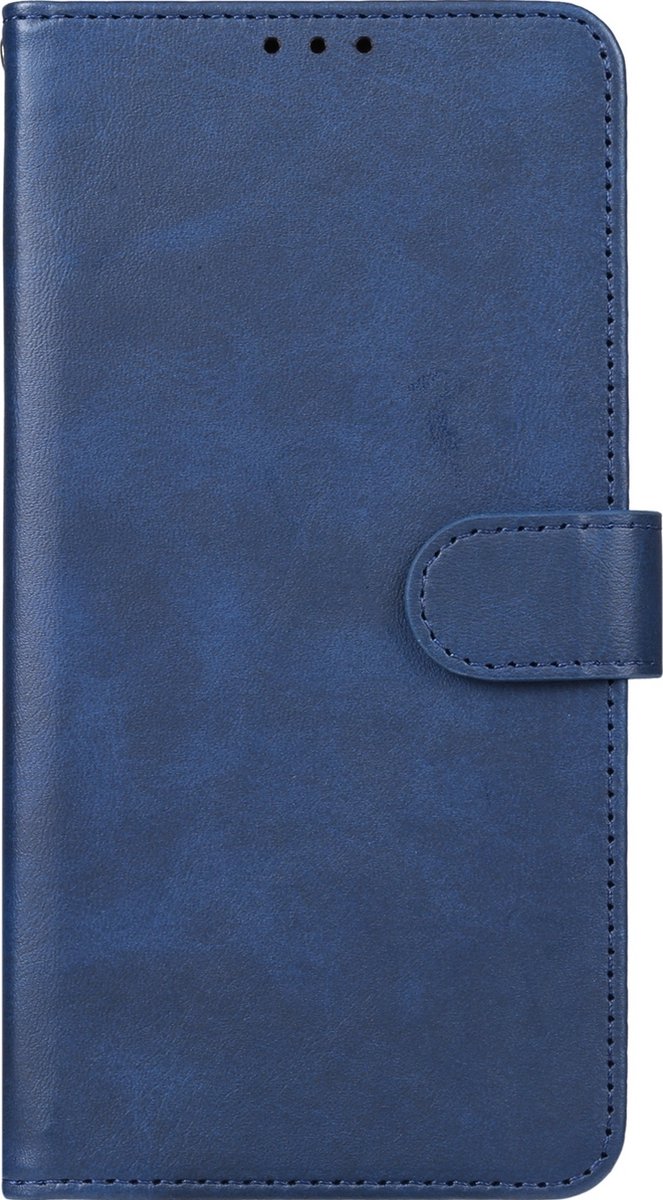 Mobigear Telefoonhoesje geschikt voor Apple iPhone 16 Pro Hoesje | Mobigear Wallet Bookcase Portemonnee | Pasjeshouder voor 3 Pasjes | Telefoonhoesje voor Pinpas / OV Kaart / Rijbewijs - Blauw
