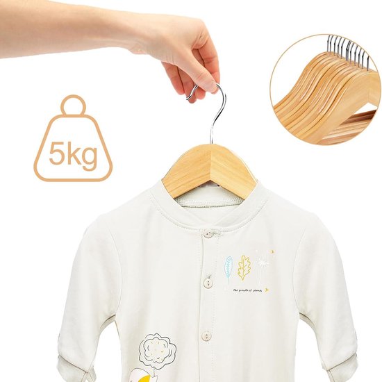 Hangerworld 24 cedar clothes hangers 44 cm with non-slip