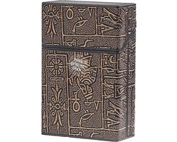 Luxe Sigarettendoos Met Hiëroglief Motief I Sigarettendoosje I Sigarettenhouder I Sigaretten Box I Waterdicht I Druk Opening I 20 Sigaretten
