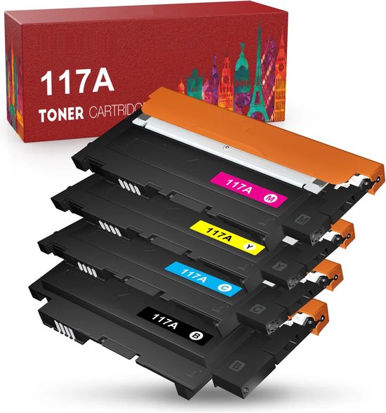 Set 4x huismerk toner geschikt voor HP 117A W2070A / W2071A / W2072A / W2073A voor HP Color Laser 150 150a 150nw MFP 178 178nw 178nwg 179 179fnw 179fwg