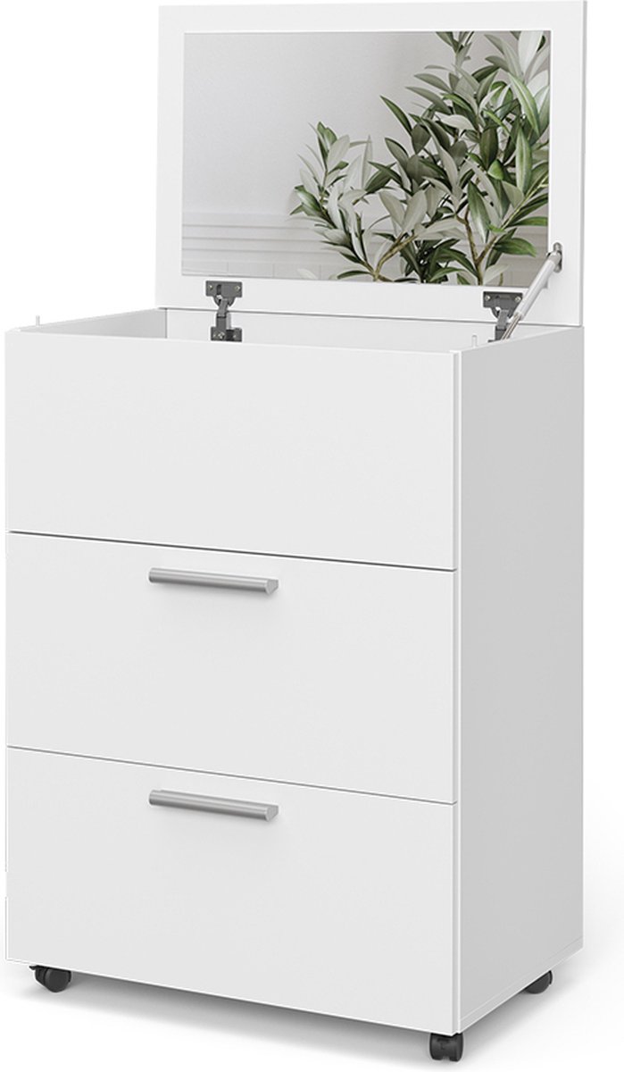 Vicco Kaptafel Hanna, Wit, 65.8 cm met spiegel
