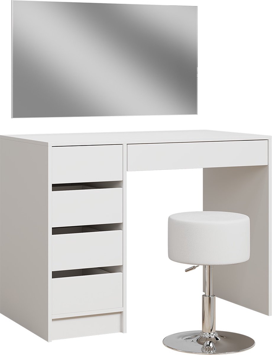 Vicco Kaptafel Thalia, Wit, 100 cm met spiegel en kruk