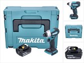 Makita DTD 157 T1J accu slagmoersleutel 18 V 140 Nm 1/4" borstelloos + 1x oplaadbare accu 5.0 Ah + Makpac - zonder oplader