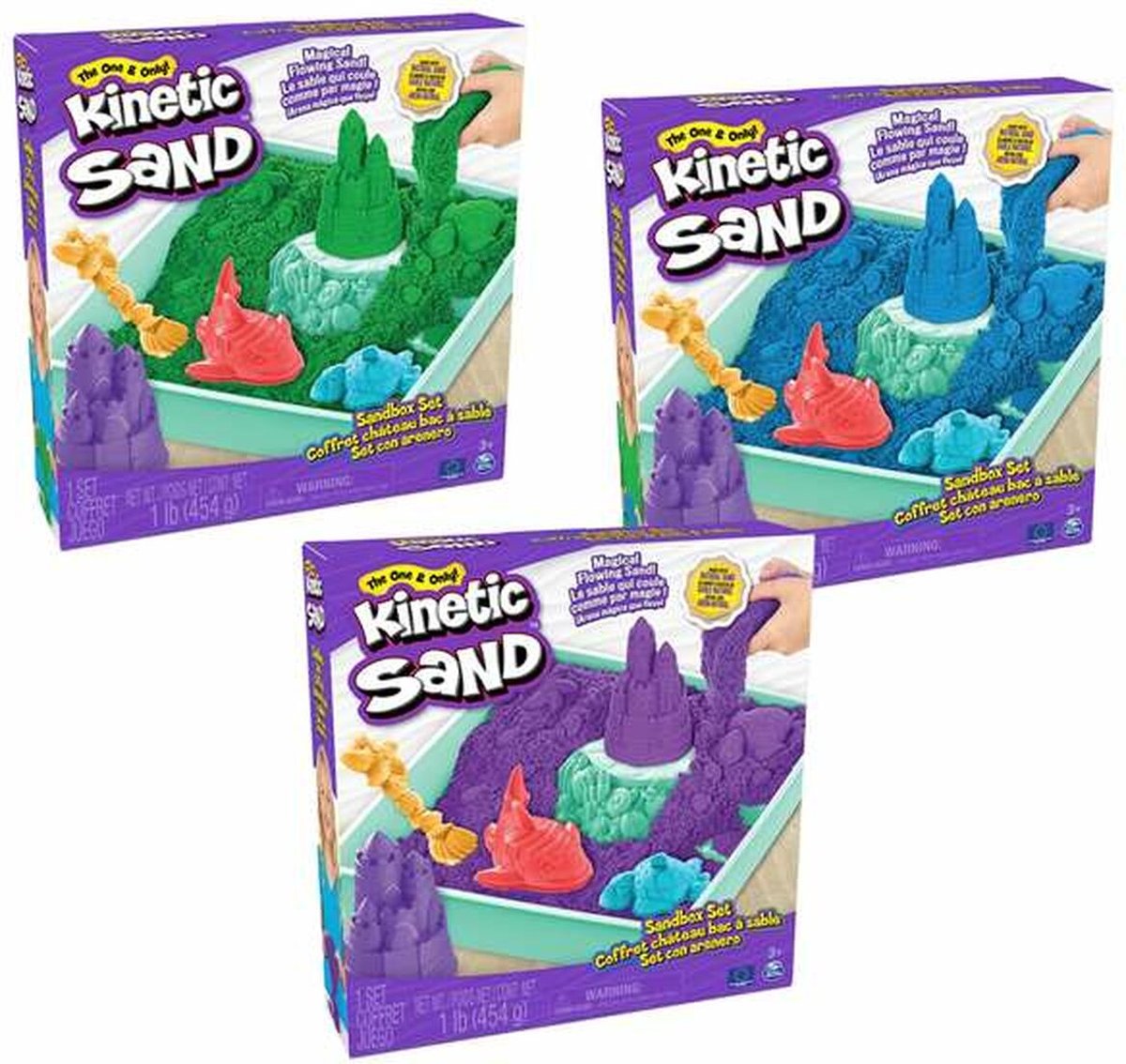 Kinetic Sand - Zandbak-set met 454 g speelzand 4 vormen en gereedschap - Sensorisch speelgoed - stijlen kunnen variëren — afbeelding 11