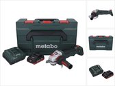 Metabo WPBA 18 LTX BL 15-125 Quick DS accu haakse slijper 18 V 125 mm borstelloos + 1x accu 4.0 Ah + lader + metaBOX