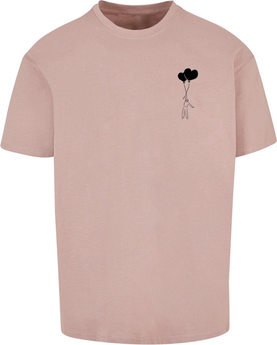 Merchcode - Love In The Air Heavy Oversize Heren T-shirt - M - Roze