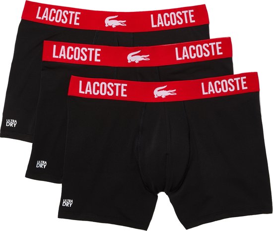 Lacoste Boxershorts Heren Microfiber Zwart 3-Pack