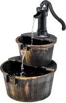 LBB Waterornament - Buiten Tuin Water Fontein Met Lichten - Waterval Ontwerp - Kamerfontein - Tuindecoratie - Met Pomp - 45,5 x 41 x 68 cm