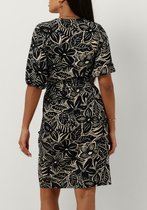 Jansen Amsterdam Vfb506 Jersey Printed Wrap Dress 3/4 Sleeve Jurken Dames - Kleedje - Rok - Jurk - Zwart - Maat M