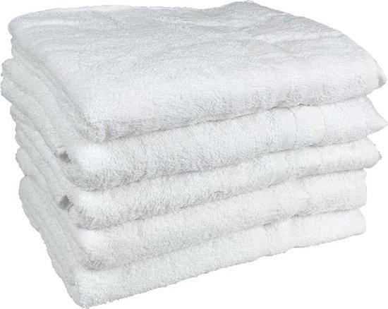Set van 6 Badhanddoeken - 113x72cm - badstof(katoen) - 400gr/m2 wit
