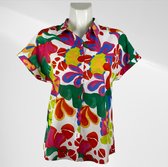 Suzzy Emilly - Blouse à Motifs Multirouges à Manches Courtes - Aérée & Confortable - disponible en 3 tailles